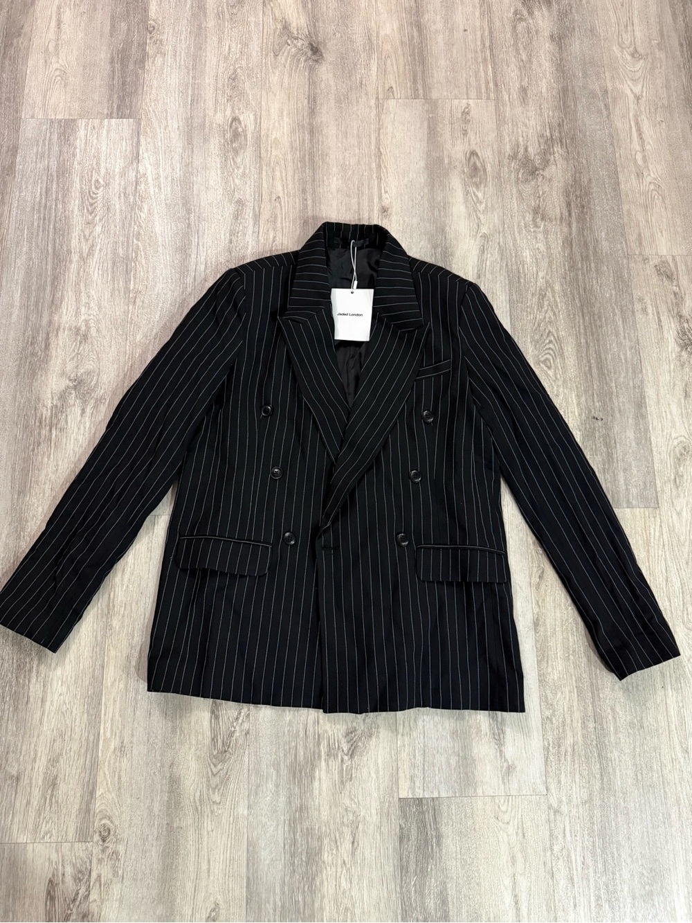 Jaded London Goliath Pinstripe Double-Breasted Oversized Blazer 34R